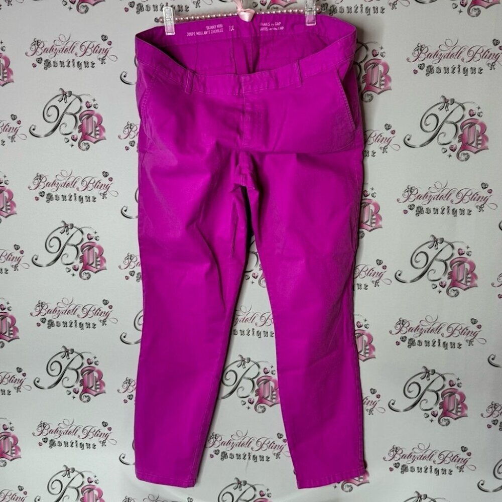 GAP Pink pants bright neon purple pink Sleek Stretchy Full-Length cotton